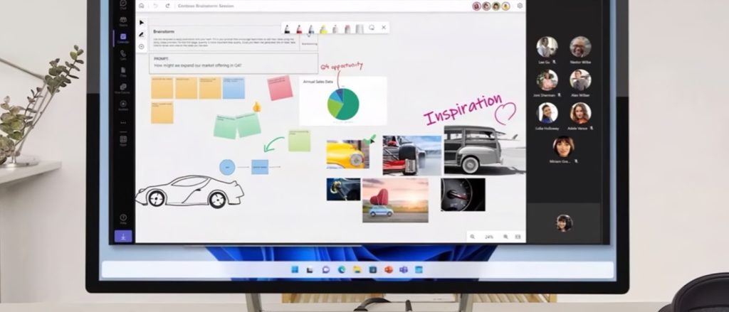Concepto de interfaz renovada de Windows 12 con barra de tareas flotante